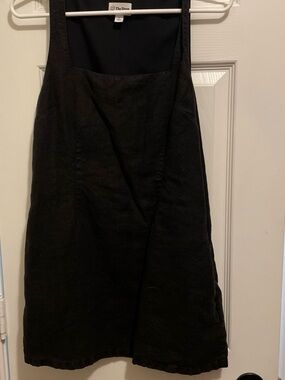 The Drop Black Square Neck Pinafore Dress
